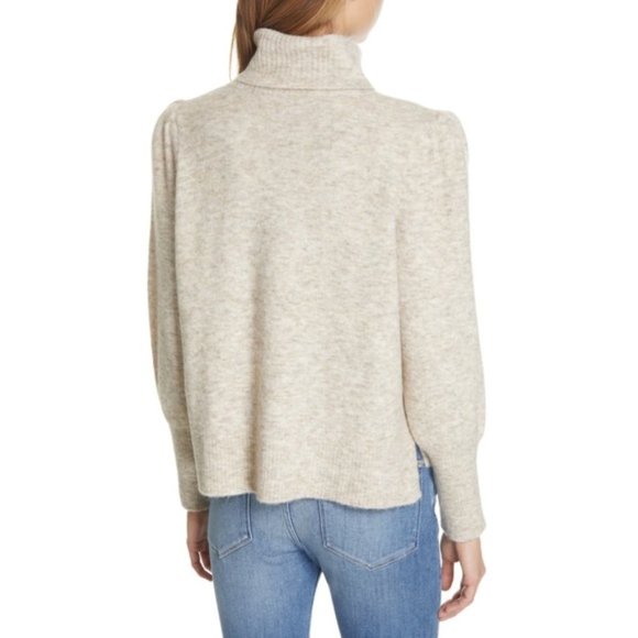 FRAME Denim Swingy Oatmeal Turtleneck Sweater L - Picture 4 of 9
